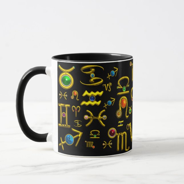 GOLD ZODIAC BIRTHDAY JEWELS,GEMSTONES,ASTROLOGIE TASSE (Links)