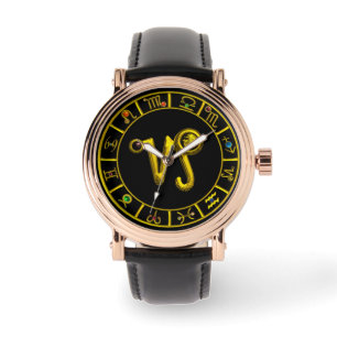 GOLD ZODIAC BIRTHDAY SIGNS /CAPRICORN ARMBANDUHR