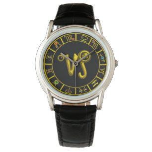 GOLD ZODIAC BIRTHDAY SIGNS /CAPRICORN ARMBANDUHR