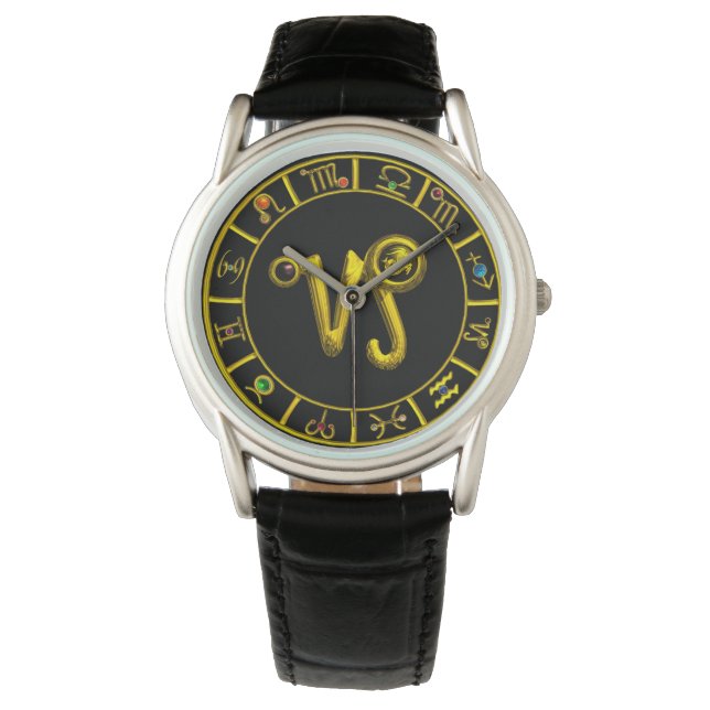 GOLD ZODIAC BIRTHDAY SIGNS /CAPRICORN ARMBANDUHR (Vorderseite)