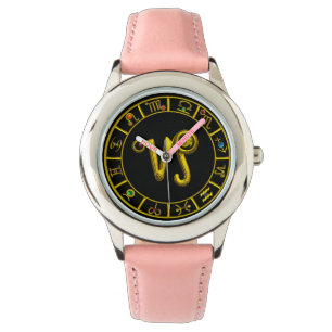 GOLD ZODIAC BIRTHDAY SIGNS /CAPRICORN ARMBANDUHR