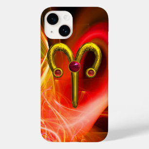 GOLD ZODIAC SIGN ARIES, Red Yellow Fraktal Wirbel title_seo2