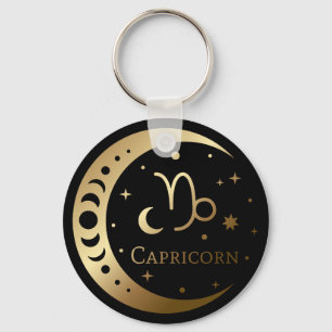 Gold Zodiac Sign/Capricorn Schlüsselanhänger
