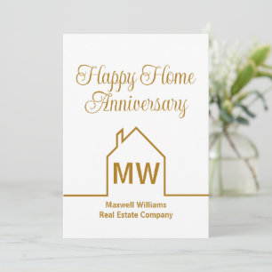 Gold-Zuhause-Anniversary-Card für Real Anwesen Com