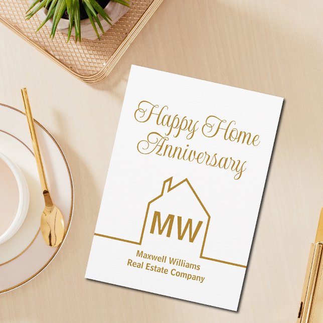 Gold-Zuhause-Anniversary-Card für Real Anwesen Com (Von Creator hochgeladen)