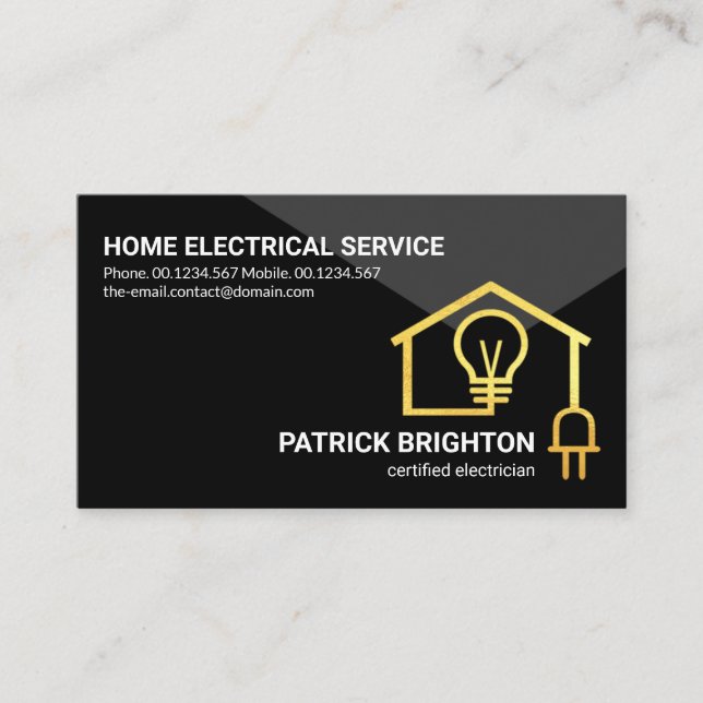 Gold Zuhause Wiring Circuit Electrical Contractor Visitenkarte (Vorderseite)
