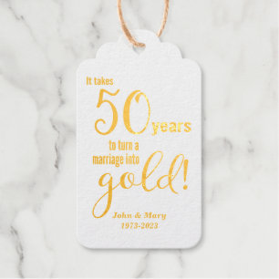 Gold zum 50. Jahrestag der Hochzeit Geschenkanhänger