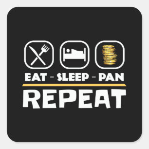Gold zur Prospektion von East Sleep Pan Wiederholu Quadratischer Aufkleber