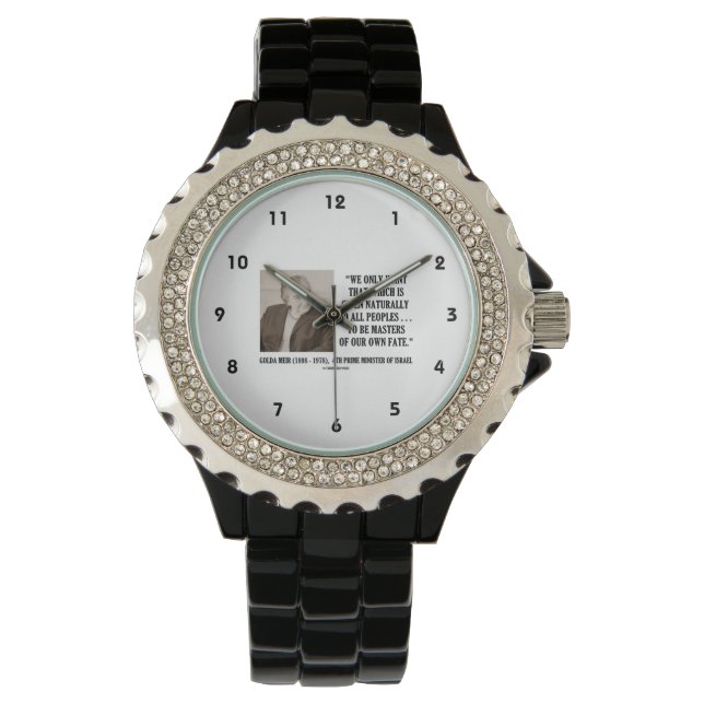 Golda Meir zu Meistern unseres eigenen Schicksals  Armbanduhr (Vorderseite)