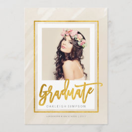 Goldabschluss | Ankündigung von Beige Watercolor
