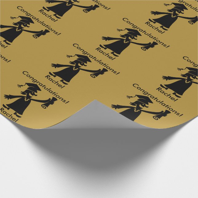 GoldAbschluss - Glückwünsche Geschenkpapier (Ecke)