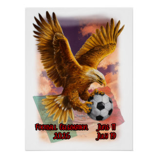 Goldadler bringt den Ball für die Veranstaltung 20 Poster