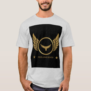 Goldadler mit Flügelbild Gefühl gut Text Asche T-Shirt