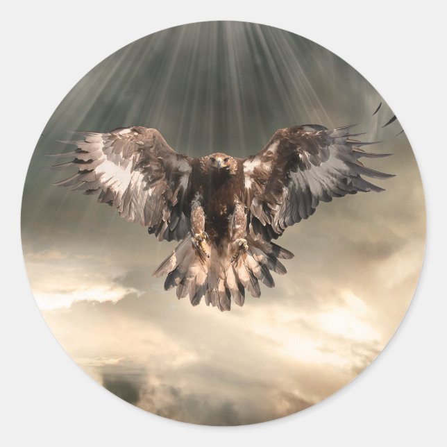 Goldadler Runder Aufkleber (Vorderseite)