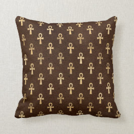Goldägyptischer Ankh auf Brown Kissen