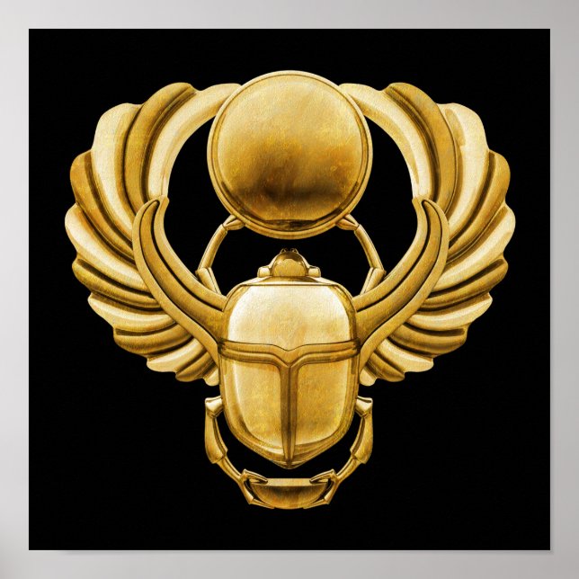 Goldägyptischer Scarab Poster (Vorne)