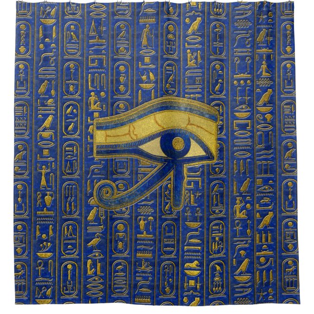 Goldägyptisches Auge von Horus - Wadjet Duschvorhang (Vorderseite)