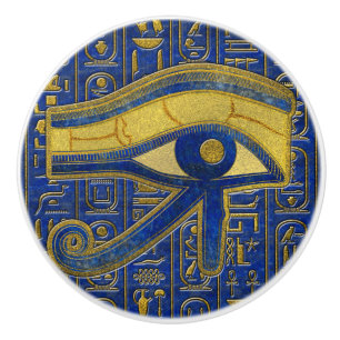 Goldägyptisches Auge von Horus - Wadjet Keramikknauf