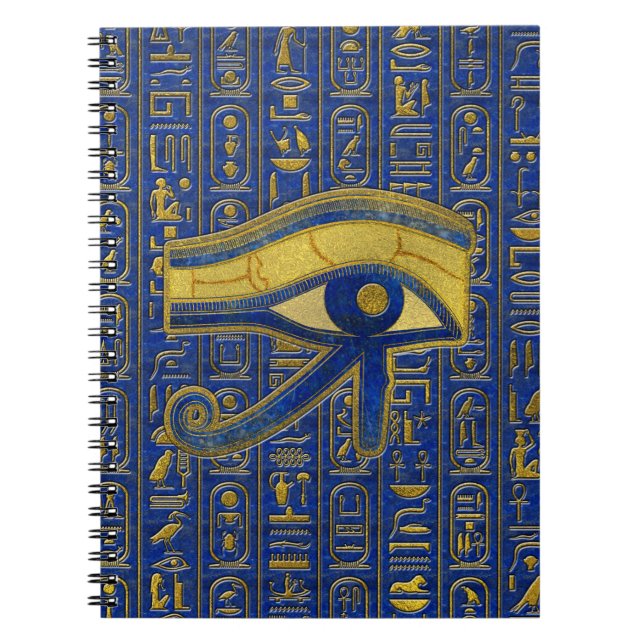 Goldägyptisches Auge von Horus - Wadjet Notizblock (Vorderseite)