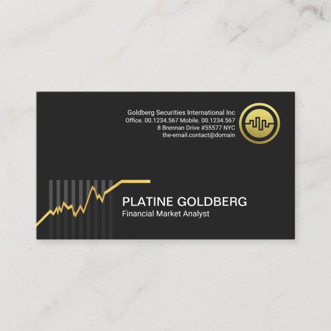 Goldaktienmarkt-Grafik Visitenkarte (Vorderseite)