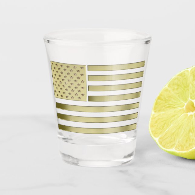 Goldamerikanische Flagge Schnapsglas (Vorderseite)