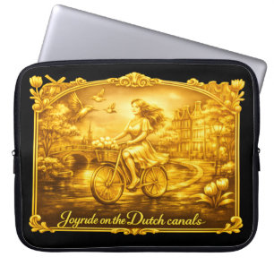 GoldAmsterdam Abstrakte Romantische Vintage-Straße Laptopschutzhülle