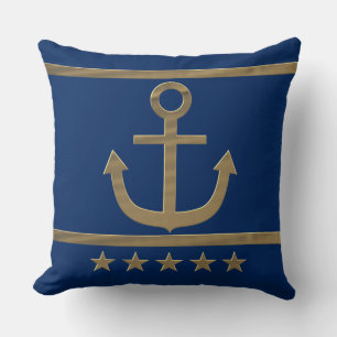 Goldanker auf marineblau Hintergrund Kissen