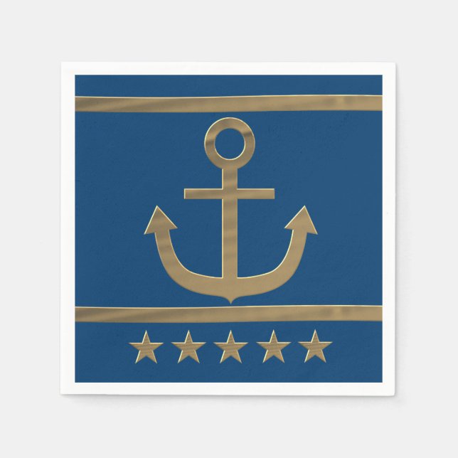 Goldanker auf marineblau Hintergrund Serviette (Vorderseite)