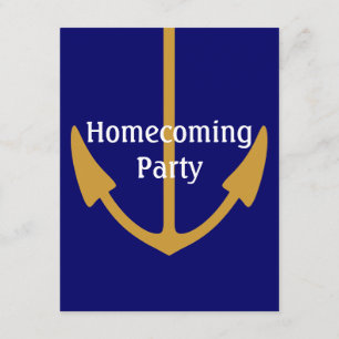 Goldanker für die Party Einladungen der Marine Blu