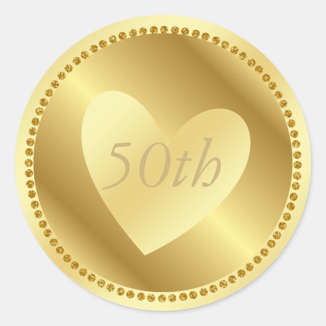 Goldaufkleber zum 50. Jubiläum Runder Aufkleber (Vorderseite)