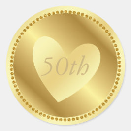 Goldaufkleber zum 50. Jubiläum Runder Aufkleber