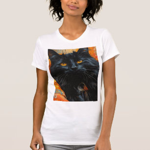 Goldäugige Mitternachtskatze T-Shirt