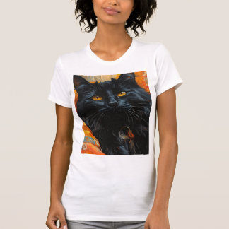 Goldäugige Mitternachtskatze T-Shirt