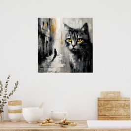 Goldäugiges Katzenkunstposter Poster