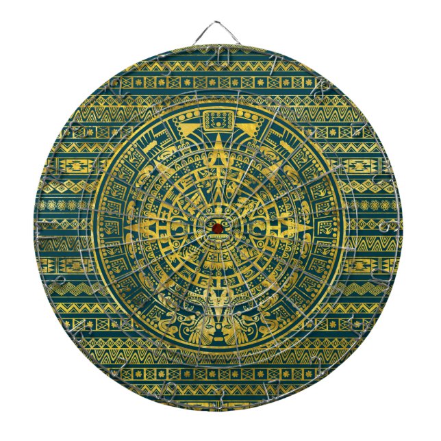 Goldaztekischer Inka-Mayakalender Dartscheibe (vorne)