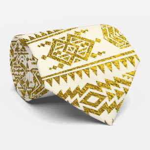 Goldaztekisches peruanisches Stammes- Muster Krawatte