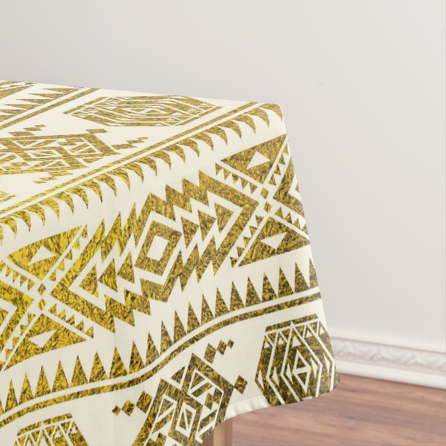 Goldaztekisches peruanisches Stammes- Muster Tischdecke (Beispiel)