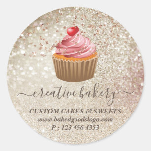 Goldbackwaren für Cupcake Runder Aufkleber