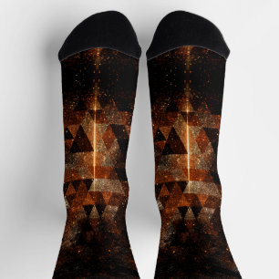 Goldbalken im geometrischen funkelnd Universum Socken