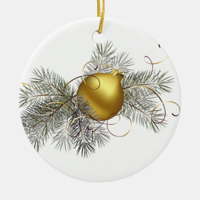 Goldball Keramik Ornament (Vorne)