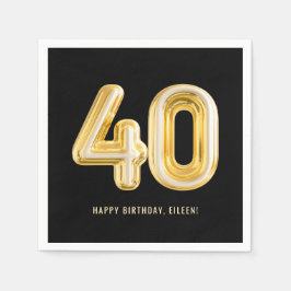Goldballon 40. Geburtstag Party Napkins Serviette