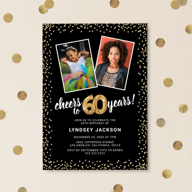 Goldballons 2 Foto 60. Geburtstag Einladung (Von Creator hochgeladen)