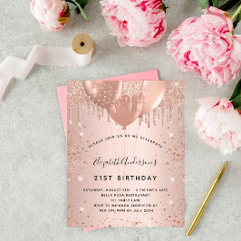 Goldballons der Rose zum Geburtstag