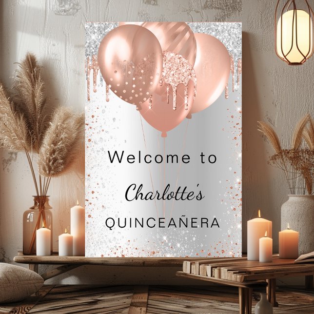 Goldballons der silbernen Rose von Quinceanera wil Poster (Von Creator hochgeladen)