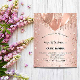 Goldballons für die Rose Quinceanera Flyer