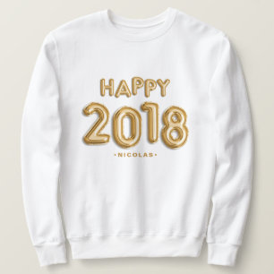 Goldballons glücklich 2018 Personalisiert Sweatshirt