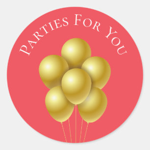 Goldballons Party-Branding Runder Aufkleber