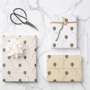 Goldballons und Funkelnd Sky Wedding Geschenkpapier Set