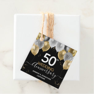Goldballons zum 50. Jubiläum Geschenkanhänger