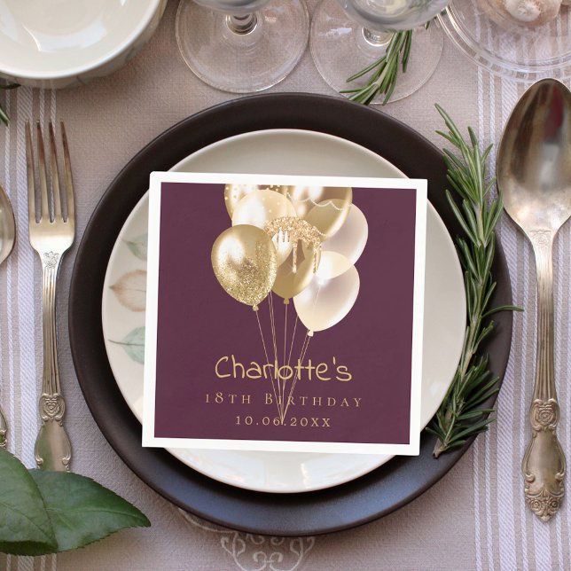 Goldballons zum Geburtstag Serviette (Von Creator hochgeladen)